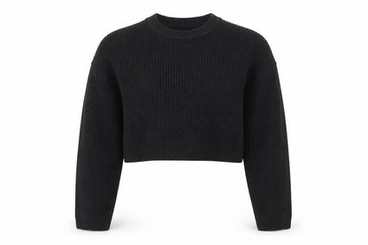 ONLY Womens Black Chunky Knit Crew Neck Long Sleeve Pullover Jumper XS