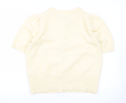 New Look Women’s Ivory Short Sleeve Puff Cardigan UK 12