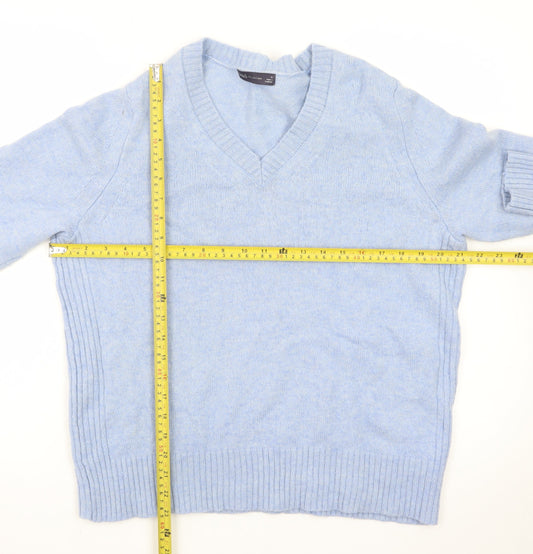 Marks and Spencer Women Blue V-Neck Cashmere Jumper Size 18