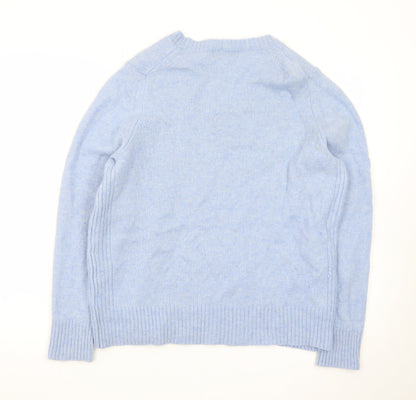 Marks and Spencer Women Blue V-Neck Cashmere Jumper Size 18