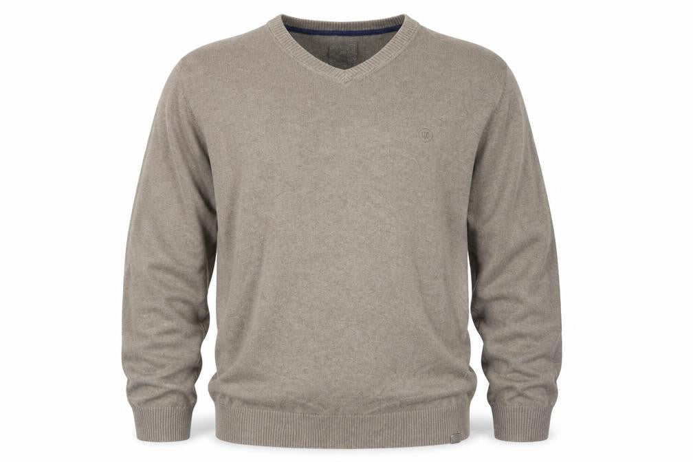 FatFace Men's Brown XXL V-Neck Cotton Jumper Classic Knitwear