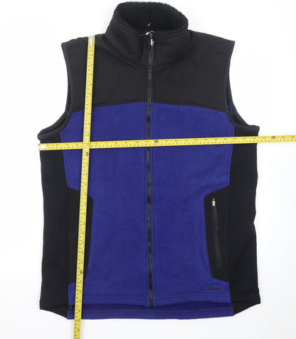 L.L.Bean Men's Blue Black Fleece Bodywarmer Gilet Vest Size L Regular