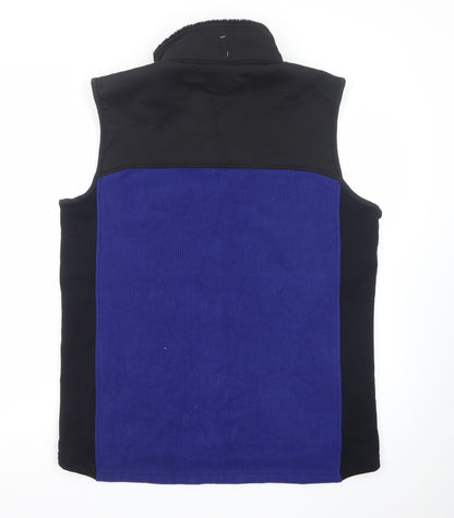 L.L.Bean Men's Blue Black Fleece Bodywarmer Gilet Vest Size L Regular
