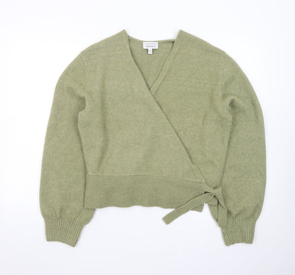 & Other Stories Women Green Wool Cashmere Wrap Jumper S