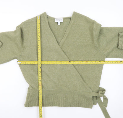& Other Stories Women Green Wool Cashmere Wrap Jumper S