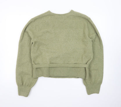 & Other Stories Women Green Wool Cashmere Wrap Jumper S