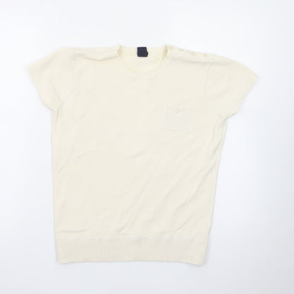 GAP Women Ivory Short Sleeve Knit Pullover Jumper M