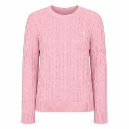 Jack Wills Women's Pink Cable-Knit Cotton Jumper Size 4