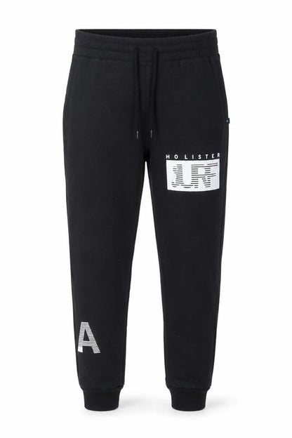 Hollister Men’s Black XL Jogger Sweatpants with Logo Print