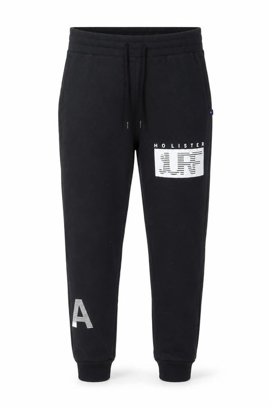 Hollister Men’s Black XL Jogger Sweatpants with Logo Print