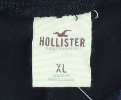 Hollister Men’s Black XL Jogger Sweatpants with Logo Print