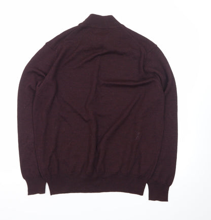 Marks and Spencer Men’s Brown Wool Blend Roll Neck Jumper Size L