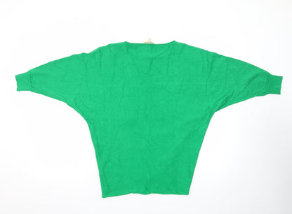 Phase Eight Women Green Relaxed Dolman Sleeve Knit Jumper S