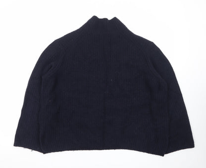 Whistles Women's Black Mock Neck Wool Blend Knit Jumper Size M
