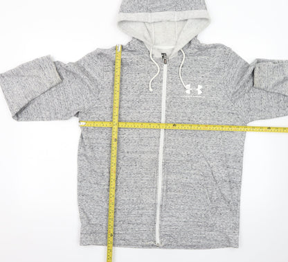 Under Armour Mens Grey Full Zip Hoodie Size L Regular Fit