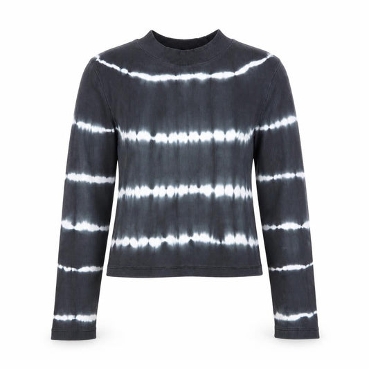 ASOS Women’s Black Tie-Dye Cropped Long Sleeve Mock Neck Top Size 12