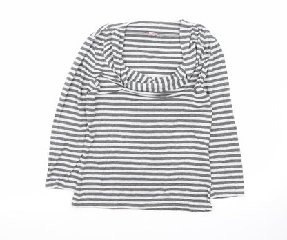 Phase Eight Women’s Grey Striped Cowl Neck Jersey Top Size 12