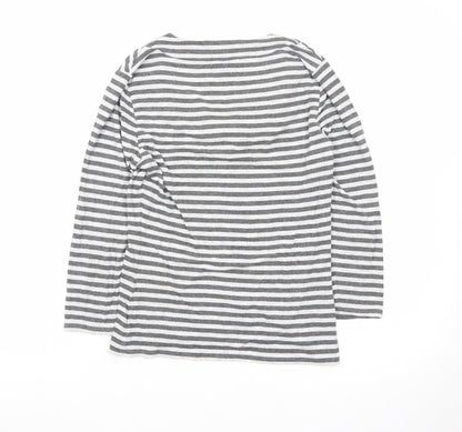 Phase Eight Women’s Grey Striped Cowl Neck Jersey Top Size 12
