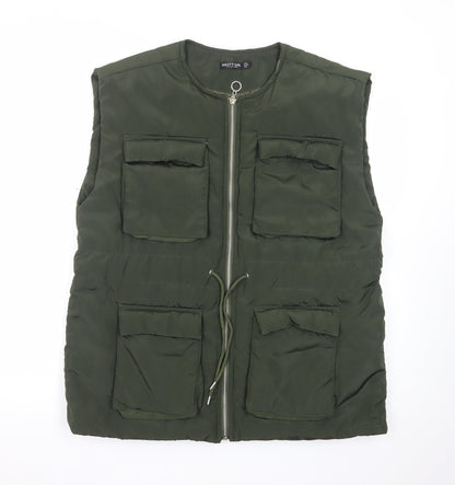 Nasty Gal Women Green Size 12 Padded Utility Waistcoat