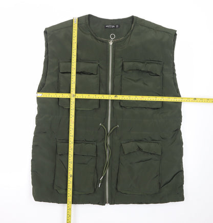 Nasty Gal Women Green Size 12 Padded Utility Waistcoat