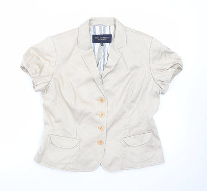 Paul Costelloe Dressage Women's Beige Short Sleeve Suit Jacket UK 12