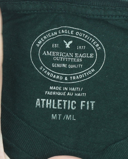 American Eagle Men’s Green Long Sleeve Athletic Fit T-Shirt MT