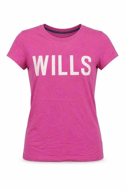 Jack Wills Womens Pink Basic Crew Neck Cotton T-Shirt Size 10