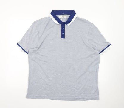 Marks and Spencer Men’s Blue XL Cotton Polo Shirt Regular Fit