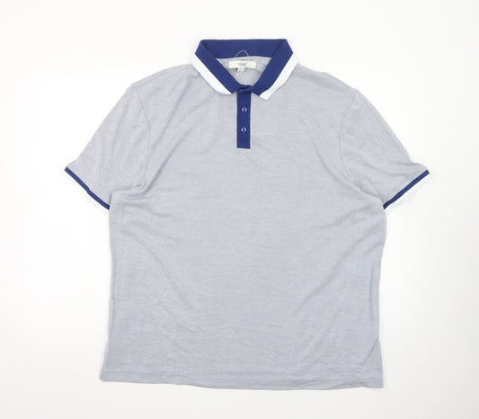 Marks and Spencer Men’s Blue XL Cotton Polo Shirt Regular Fit