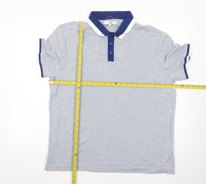 Marks and Spencer Men’s Blue XL Cotton Polo Shirt Regular Fit