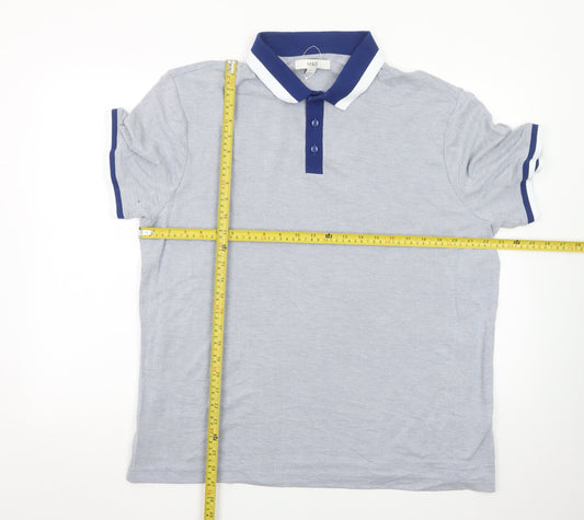 Marks and Spencer Men’s Blue XL Cotton Polo Shirt Regular Fit