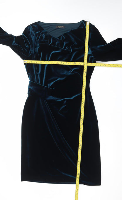 Precis Petite Women Blue Velvet Sheath Dress Size 12
