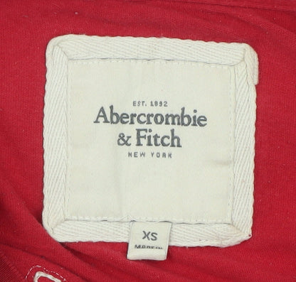 Abercrombie & Fitch Womens Red Off Shoulder 3/4 Sleeve Top XS