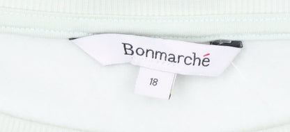 Bonmarché Women’s Mint Green Star Sweatshirt Size 18 Polyester Cotton Blend