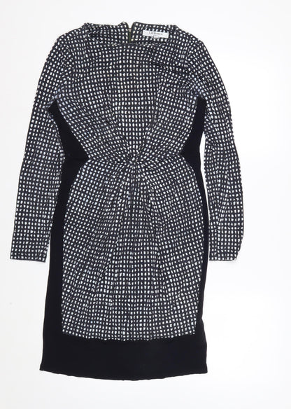 L.K. Bennett Women Black Geometric Sheath Dress Size 10
