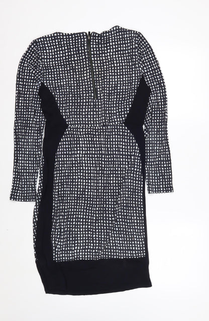 L.K. Bennett Women Black Geometric Sheath Dress Size 10