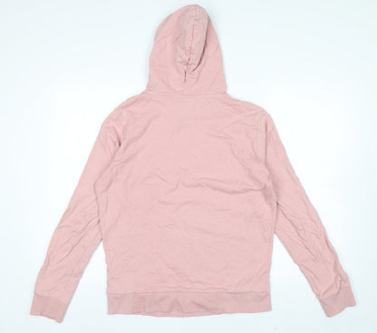 Closure London Womens Pink Small Pullover Hoodie Drawstring Cotton