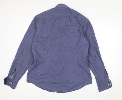 Tommy Hilfiger Men's Blue Check Cotton Button-Down Shirt XL