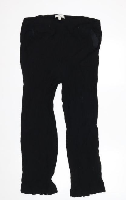 Marks and Spencer Women Black Size 18 Short Elastic Waist Trousers