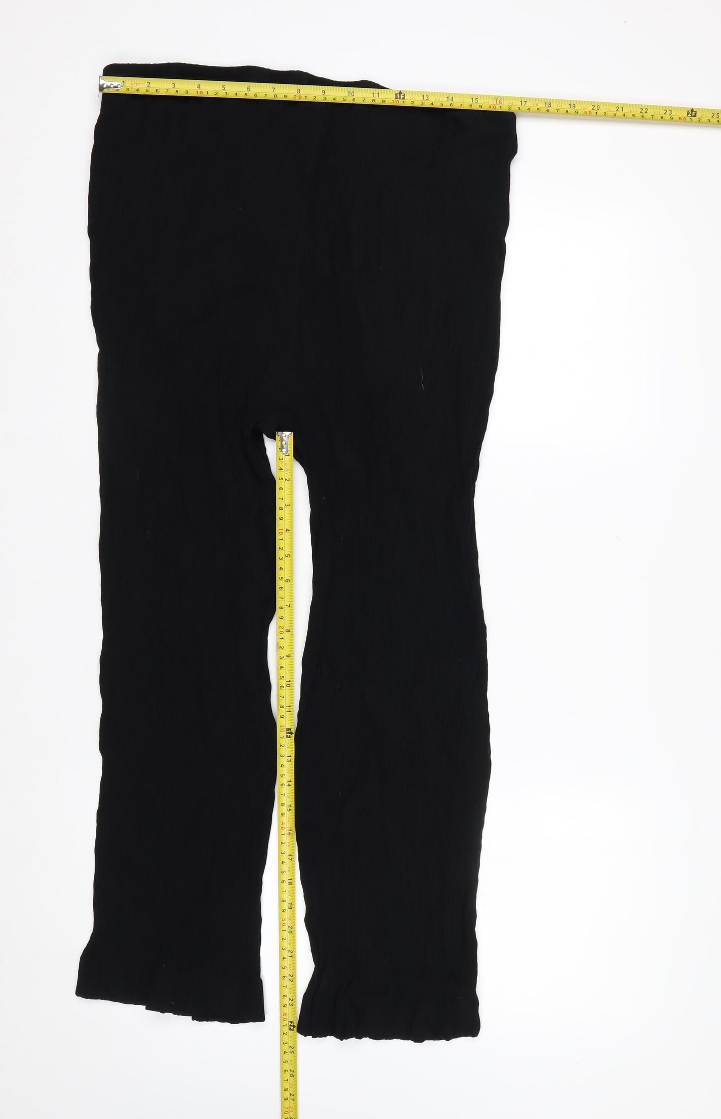 Marks and Spencer Women Black Size 18 Short Elastic Waist Trousers