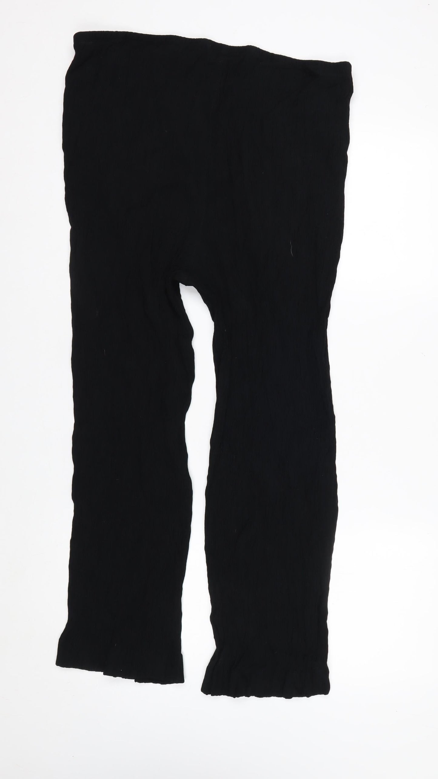 Marks and Spencer Women Black Size 18 Short Elastic Waist Trousers