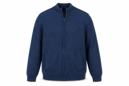 Cotton Traders Men’s Blue Full Zip Knit Jumper L High Neck
