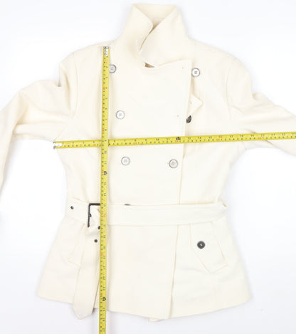 Marks and Spencer Women’s Ivory Belted Trench Coat Size 12