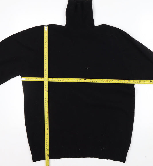 Springfield Originals Men's Black Wool Roll Neck Jumper Size M