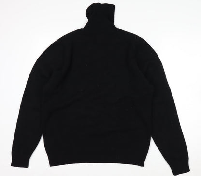 Springfield Originals Men's Black Wool Roll Neck Jumper Size M