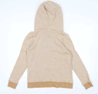 Animal Womens Beige Hooded Pullover Hoodie Size 8 Cotton Blend Lined