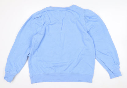 Crew Clothing Company Women Blue Size 16 Cotton Blend Pullover Sweatshirt