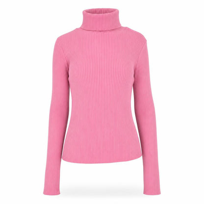 ASOS DESIGN Women’s Pink Roll Neck Ribbed Long Sleeve Top Size 10