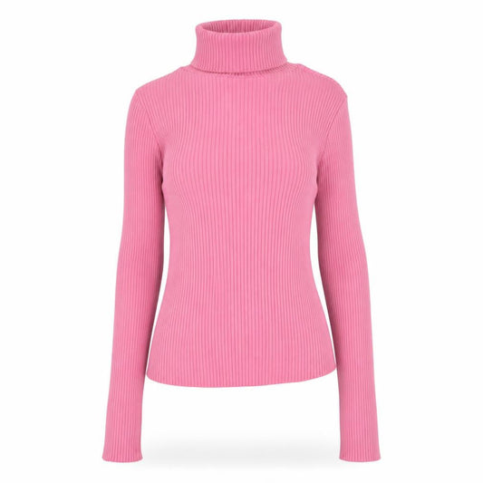 ASOS DESIGN Women’s Pink Roll Neck Ribbed Long Sleeve Top Size 10