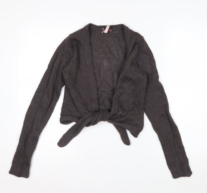 White Stuff Women’s Brown Wool Blend Open Knit Cardigan Size 8